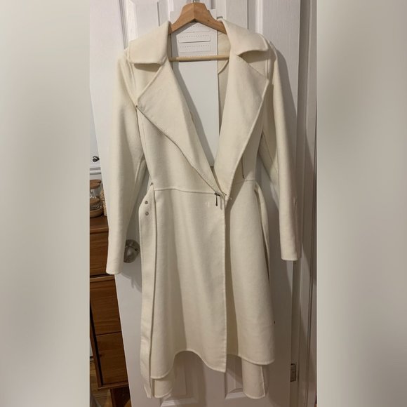 BCBGMaxAzria White Belted Coat - Picture 5 of 13